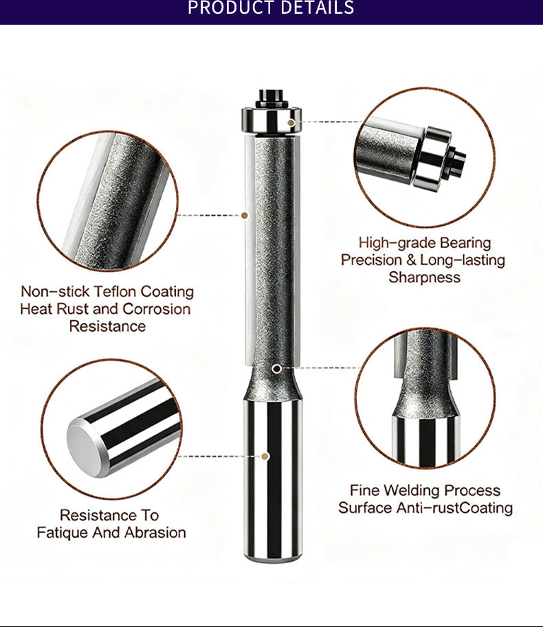 1 Pcs Extra Long Straight Flush Trim Router Bit, 1/2" Shank Carbide Milling Cutter for Woodworking