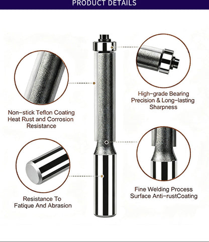 1 Pcs Extra Long Straight Flush Trim Router Bit, 1/2" Shank Carbide Milling Cutter for Woodworking