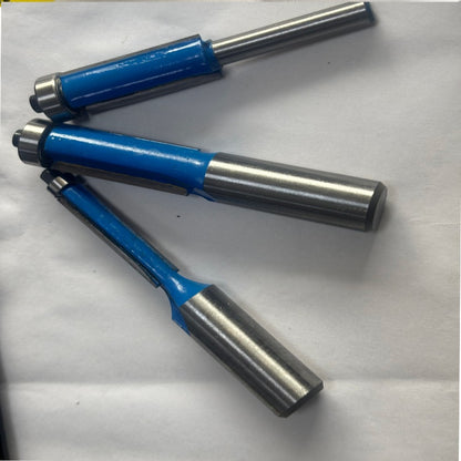 Double Flute Straight Milling Cutter Flush Trim Router Bit with Top Bearing Woodworking Template Grooving Trimming Routing Tool