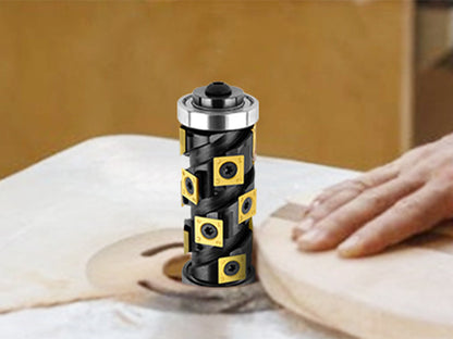 12mm Shank Heavy Duty Spiral Double Bearing Flush Trim Router Bit with TiN Carbide Inserts