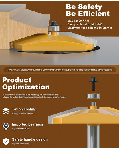 Bevel Raised Panel Router for Shaker Style Cabinet Door Frame and Panel Design, Use with Rail and Stile Moulding Bit