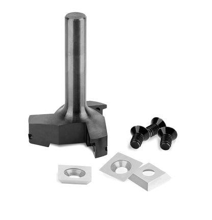 3-Wing Spoilboard Surfacing Router Bit with Replaceable Carbide Inserts, 1/2" Shank CNC Slab Flattening & Planer Bit for Woodworking