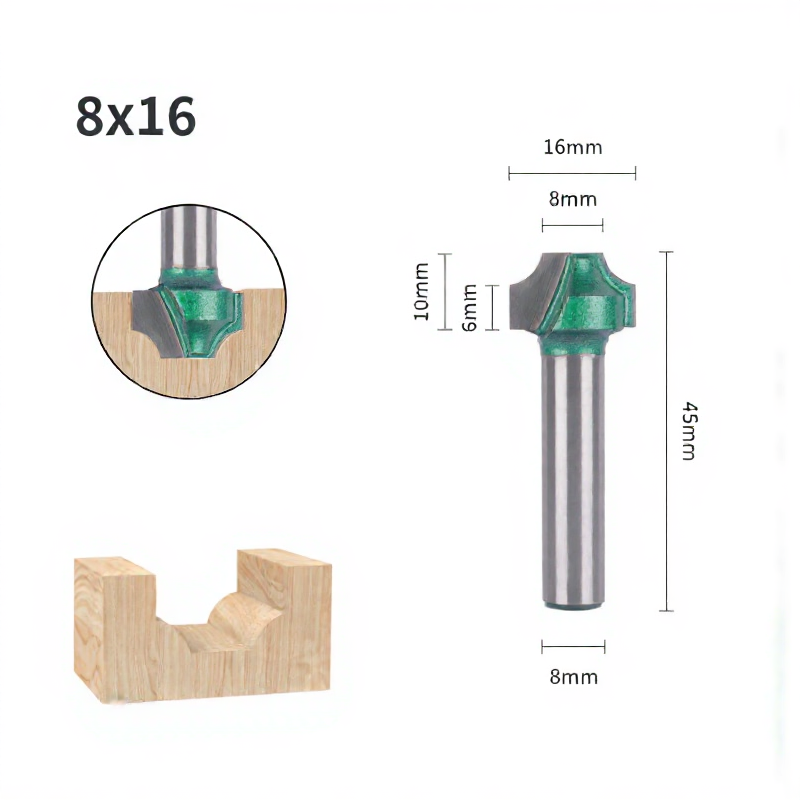 8mm Shank Open End Carving Router Bit Carbide Milling Cutter for Wood Woodworking Tools