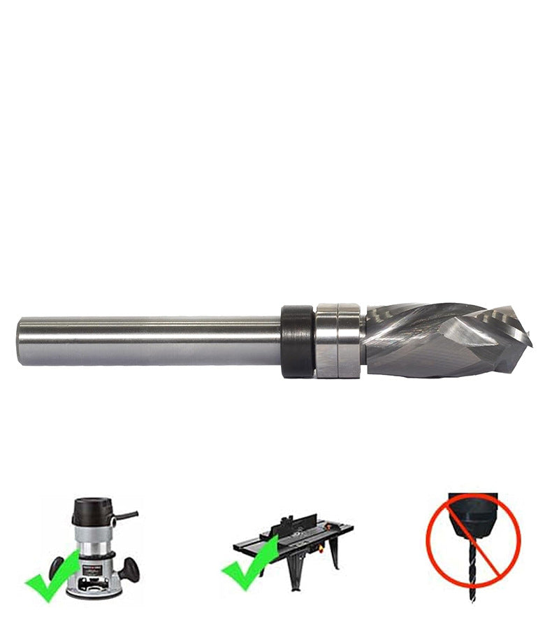 8mm Spiral Flush Trim Router Bit Up & Down Compression Cutter Spiral Grooved Bottom Double Ball Bearing Precise Cuts