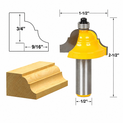 Double Roman Ogee Edging Large 1/2" Shank Router Bit