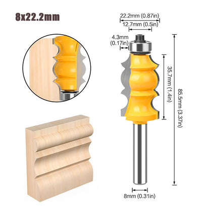 Tongue and Groove Router Bit with Ball Bearing, Architectural Molding Woodworking Cutter