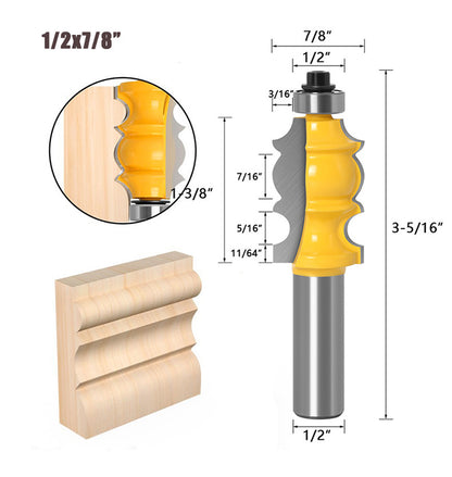 Tongue and Groove Router Bit with Ball Bearing, Architectural Molding Woodworking Cutter