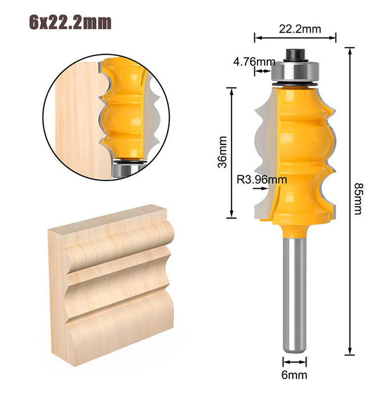 Tongue and Groove Router Bit with Ball Bearing, Architectural Molding Woodworking Cutter