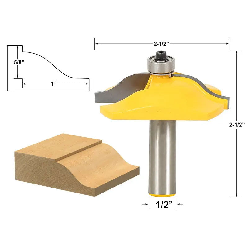 Base Board / Panel Raiser Ogee 2 1/2" Diameter Router Bit