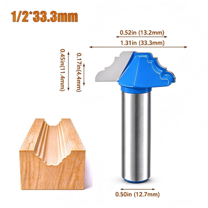 Door Panel Router Bit, 1/2" Shank Tungsten Carbide Molding Cutter for Woodworking 33.3mm