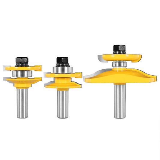 Shaker 3 Bit Raised Panel Cabinet Door Router Bit Set 1/2" Shank with Back cutter Panel Raiser