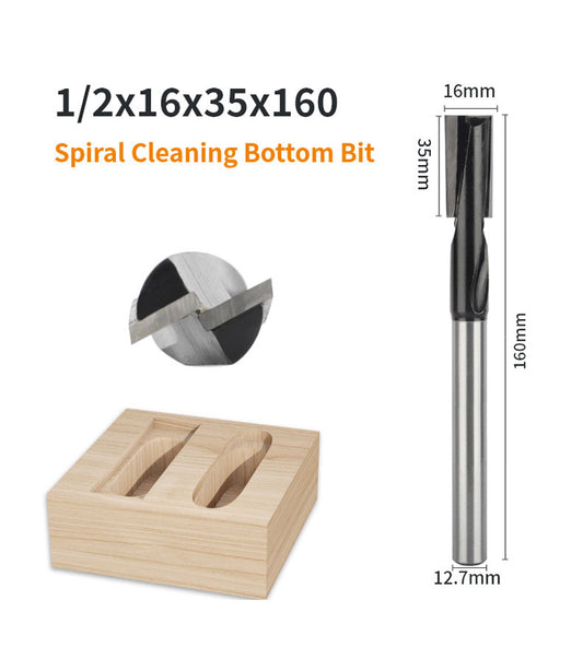 160mm 1/2" Shank Lengthened Cleaning Bottom Spiral Router Bit for Engraving