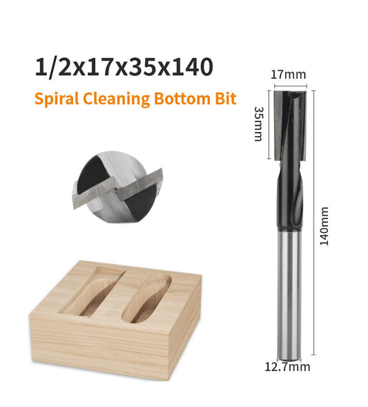 140mm 1/2" Shank Lengthened Cleaning Bottom Spiral Router Bit for Engraving