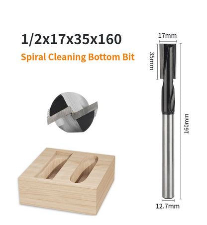 160mm 1/2" Shank Lengthened Cleaning Bottom Spiral Router Bit for Engraving