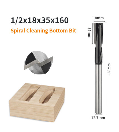 160mm 1/2" Shank Lengthened Cleaning Bottom Spiral Router Bit for Engraving