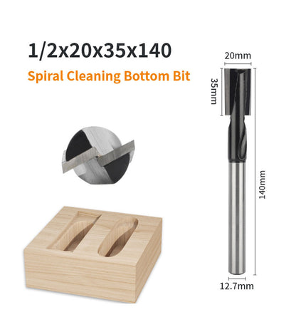 140mm 1/2" Shank Lengthened Cleaning Bottom Spiral Router Bit for Engraving