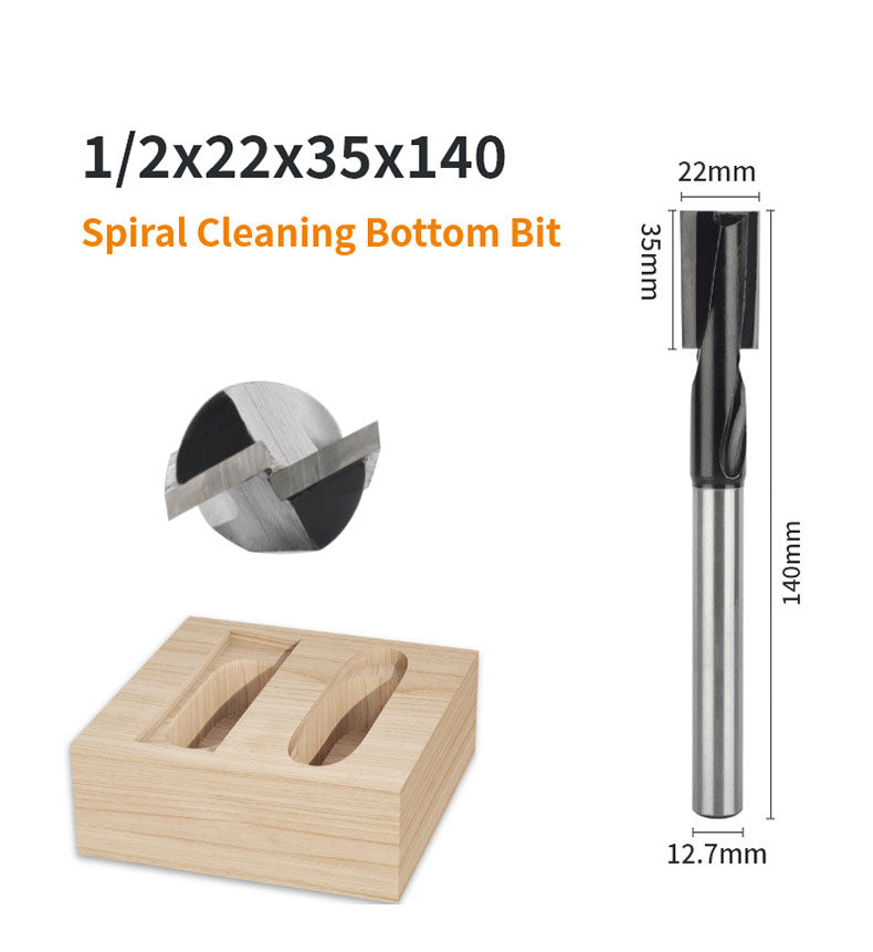 140mm 1/2" Shank Lengthened Cleaning Bottom Spiral Router Bit for Engraving