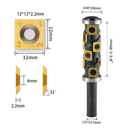 1/2" Shank Heavy Duty Spiral Double Bearing Flush Trim Bit with TiN Carbide Inserts
