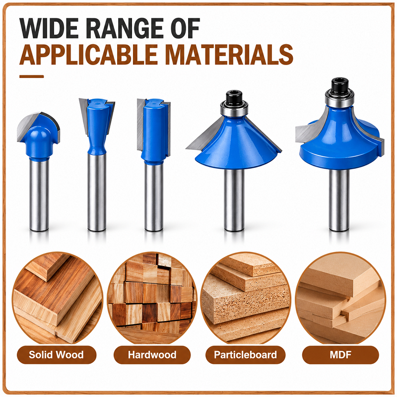 15PCS Router Bit Set, 1/4-Inch Shank Tungsten Carbide Woodworking Router Bits