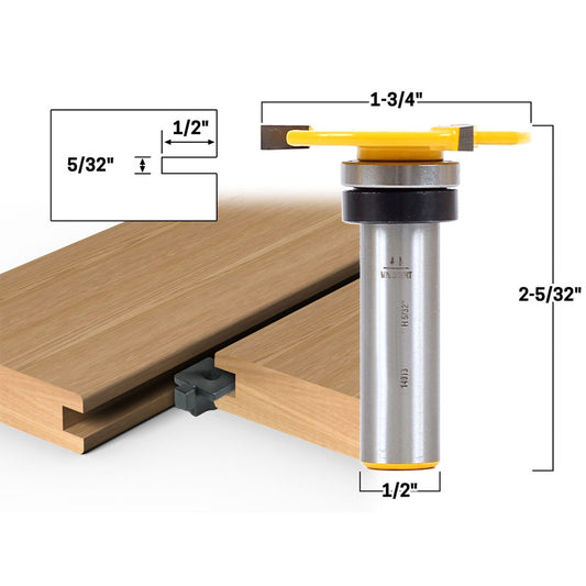 5/32" x 1/2" Top Bearing Slot Cutter 1/2" Shank Router Bit