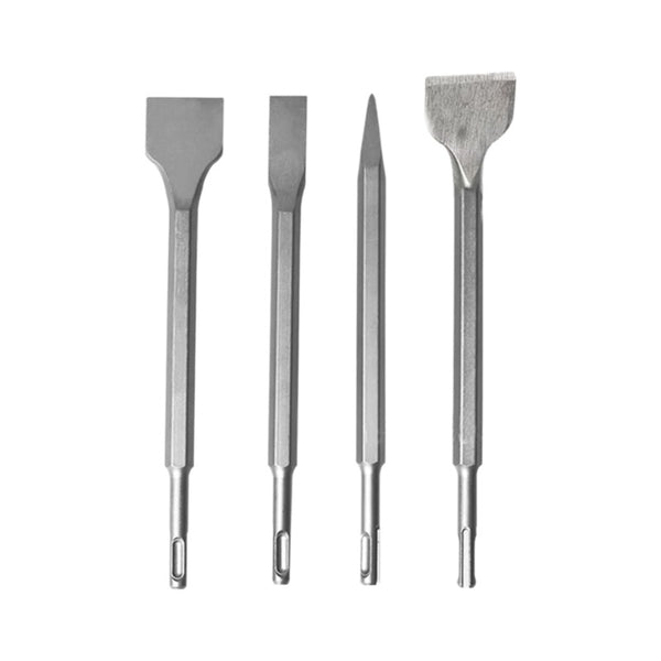 4 Pieces Electric Hammer Chisel Bit Kit Round Shank 2 Wide 40CR ...