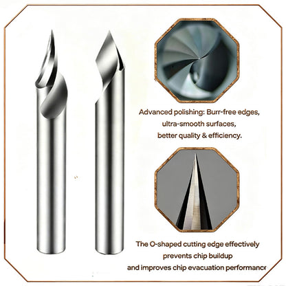 4 Pcs V-shaped O-groove engraving knife Aluminum plastic acrylic engraving knife Aluminum composite engraving lettering woodworking