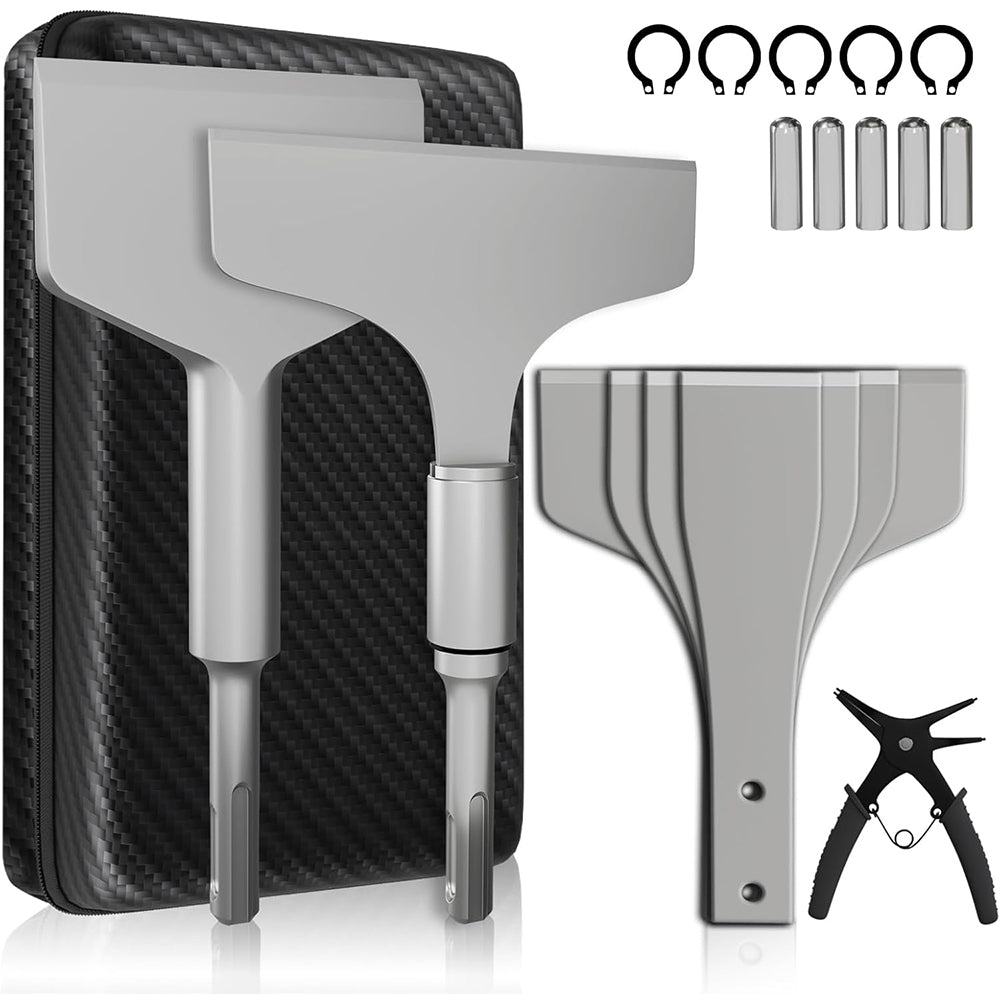 Chisel Set 2-31/32" & 4-11/32" with SDS Plus Shanks, 40Cr Steel Tool Kit Includes 4 Replacement Blades