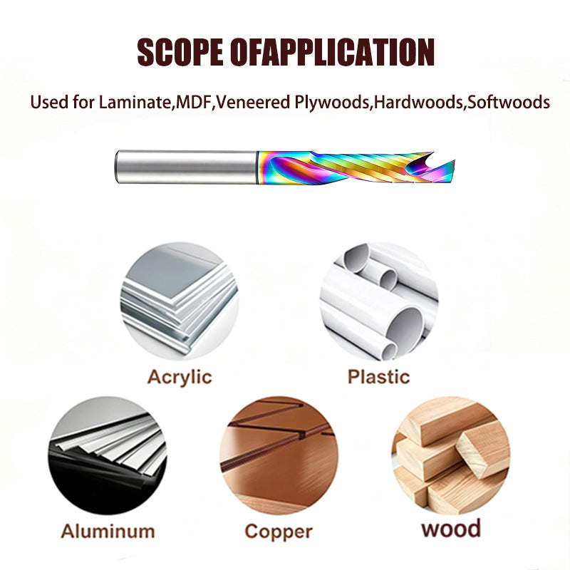 O-Flute CNC Router Bit Single Flute Carbide Cutter for Wood, Plywood, MDF & Hardwood