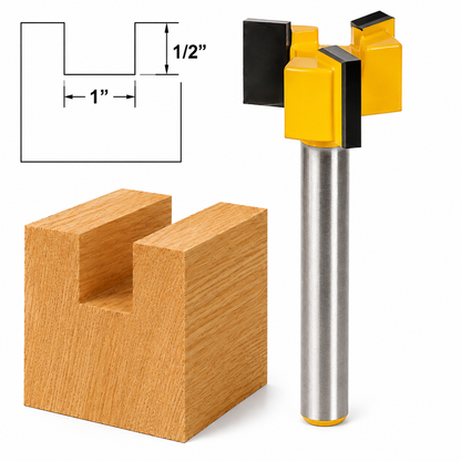 1" Spoilboard Surfacing Router Bit, 1/4" Shank Carbide Tipped CNC Router Bit with 3 Flutes