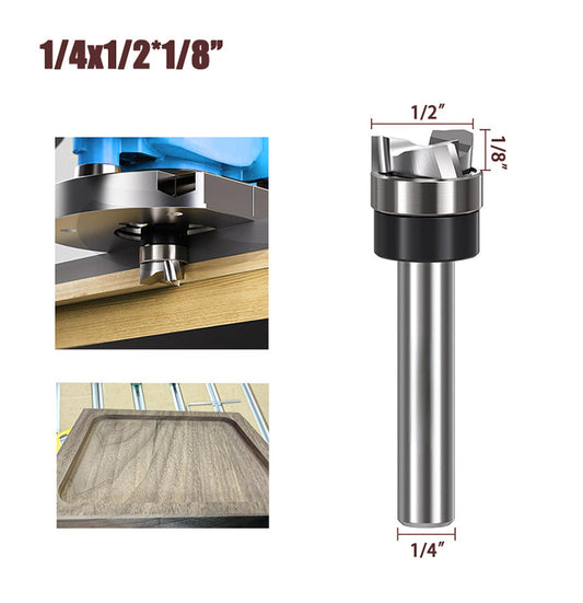 1PCS Spiral Flush Trim Router Bit Set, 1/2" Dia, 1/4" Shank, 3-Flute Down Cut Bits for Trimming, Dado & Bottom Cleaning