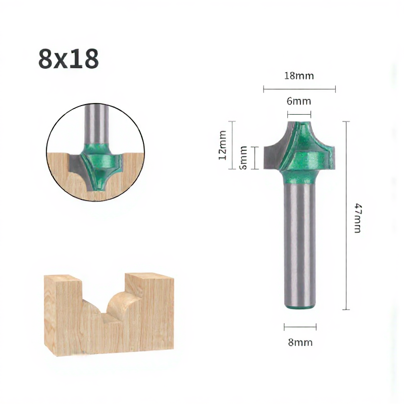 8mm Shank Open End Carving Router Bit Carbide Milling Cutter for Wood Woodworking Tools