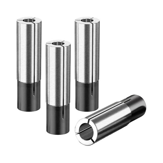 4 Pack 1/4" to 1/8" Collet Adapter for CNC Router, High Carbon Steel Reducer Sleeve for Engraving Bits, Router Bit Converter