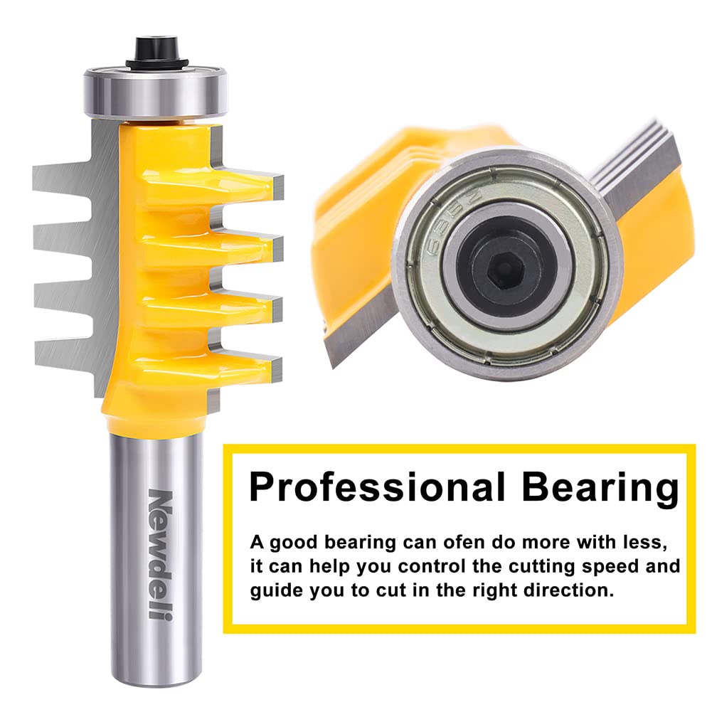 Reversible Finger Joint Router Bit 1/2" Shank Solid Carbide Joinery Cutter for Wood Doors Cabinets and Furniture