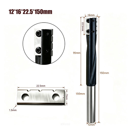 12mm Shank Keyhole Router Bit, Replaceable Carbide Inserts for Door Lock Slotting