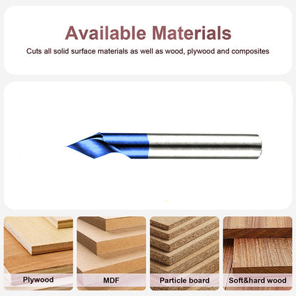 4PCS V Groove Router Bit Set 30°/45°/60°/90°, 1/4" Shank O Flute Engraving Bit for Wood Carving & Chamfering