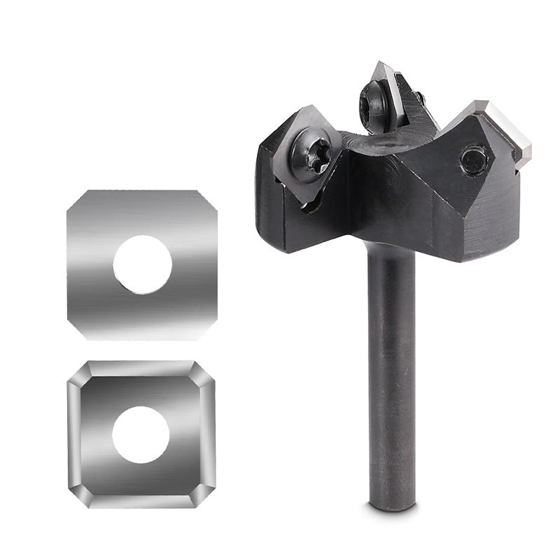 3 Wing Surface Planing Router Bit 45° Carbide Insert Slab Flattening Cutter for Woodworking