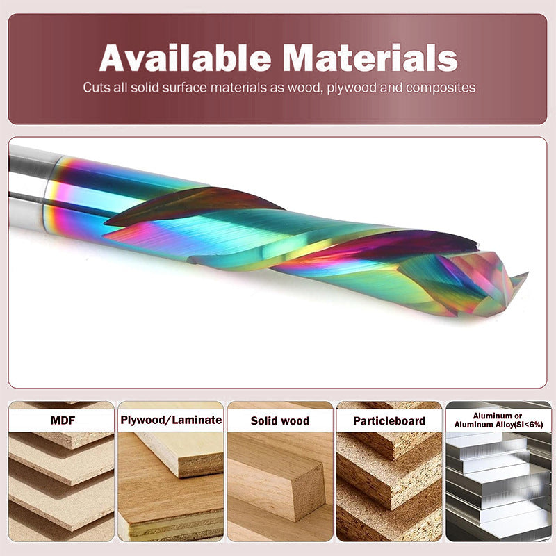 2 Flute Compression Spiral Router Bit Up & Down Cut Carbide CNC End Mill For Woodworking