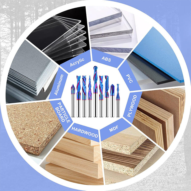 4PCS 1/4'' Shank Tungsten Carbide CNC Router Bits Set for Woodworking Carving Trimming V-Groove Engraving Sign Making Grooving Mortises