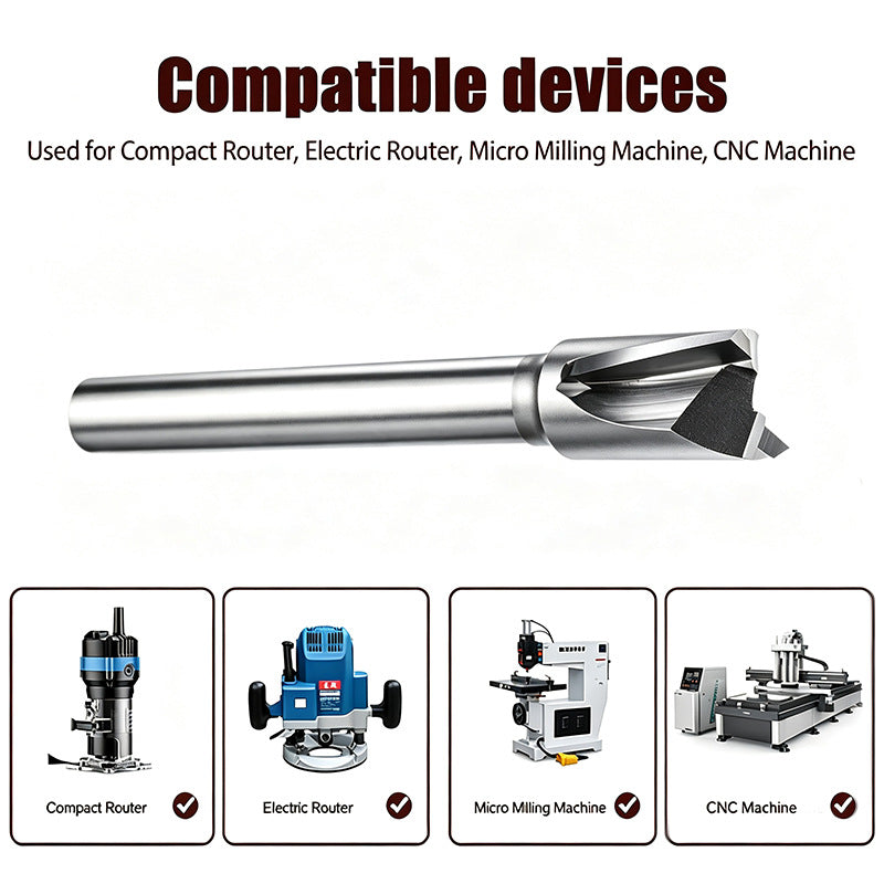 Extended Shank Woodworking Router Bit Milling Cutter for Slotting, Bottom Cleaning & Tenon Cutting