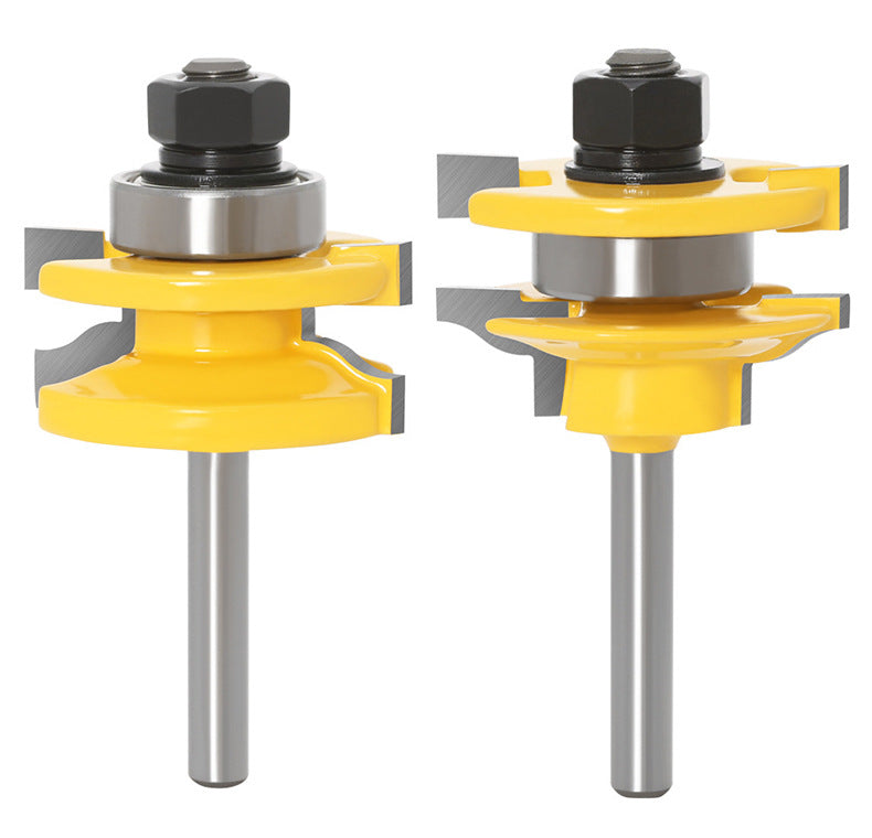 Tongue and Groove Router Bit Set – 1/4" Shank, 3/4" Stock, 1/2" Cutting Depth, 2pcs T-Shape 3-Teeth Wood Milling Cutter