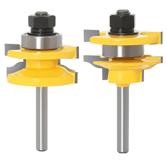 Tongue and Groove Router Bit Set – 1/4" Shank, 3/4" Stock, 1/2" Cutting Depth, 2pcs T-Shape 3-Teeth Wood Milling Cutter