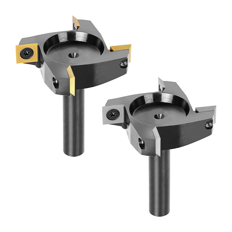 CNC Spoilboard Surfacing Router Bit 1/2" Shank 2-1/2" Cutting Diameter 4-Wing Coated Carbide Insert Flatting Planing Bit Woodworking Tools