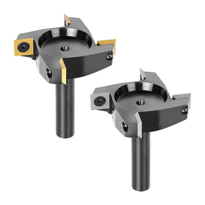 CNC Spoilboard Surfacing Router Bit 1/2" Shank 2-1/2" Cutting Diameter 4-Wing Coated Carbide Insert Flatting Planing Bit Woodworking Tools