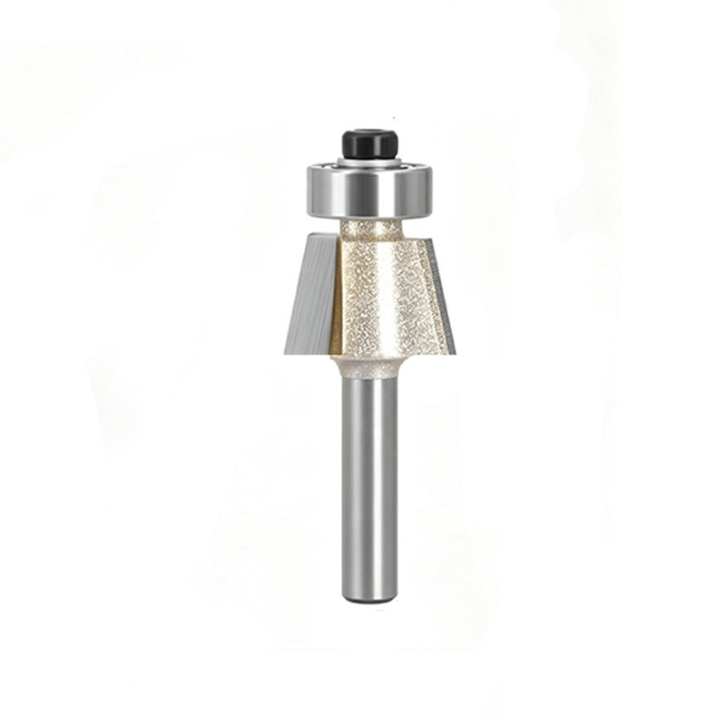 15° Bevel Trim Router Bit with Bearing, Carbide Chamfer Edge Trimming Bit