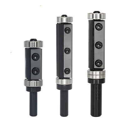 8mm Wood Flush Trim Router Bit Straight Double Flute Bearing Replaceable Carbide Inserts