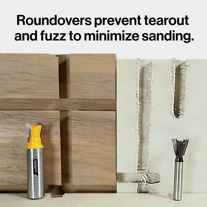 Dovetail 1/4" Shank 14° x 1/2" Router Bit – Precise Cuts, Roundovers & Efficient Chip