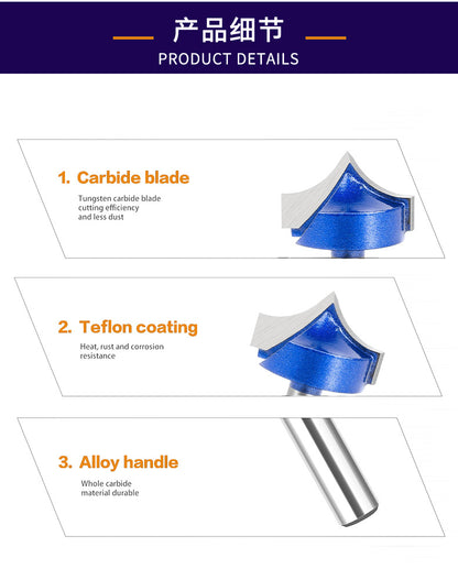 4Pcs 1/4" Shank Carbide Roundover Router Bit for Wood Engraving and Groove Cutting