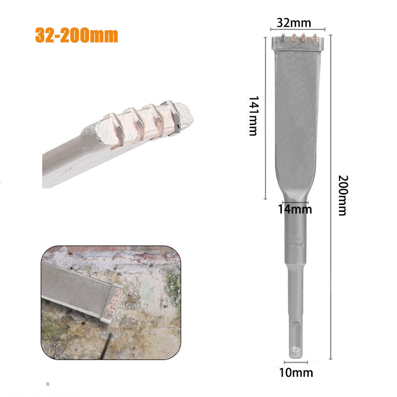SDS Plus 4-Tooth Carbide Flat Chisel for Concrete, Tile & Brick