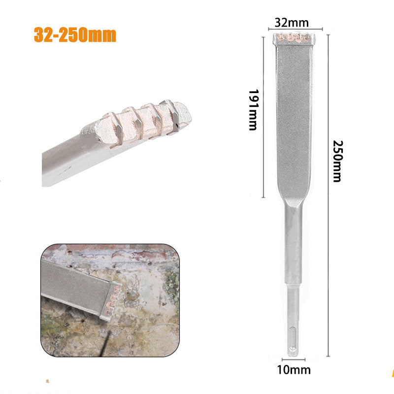 SDS Plus 4-Tooth Carbide Flat Chisel for Concrete, Tile & Brick