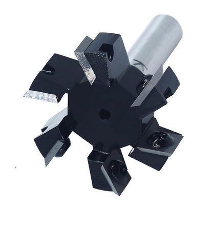 6‑Wing Slab Flattening Router Bit 1/2" Shank 2" Cutting Dia Carbide Insert CNC Spoilboard Flycutter Slab Leveler Rabbeting Wood Planer Bit
